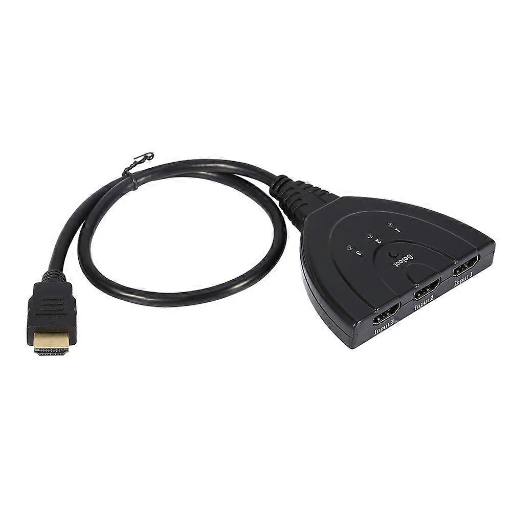 Black 3 Port HDMI Multi Display Auto Switch Hub Box Splitter 1080P HD TV Adapter