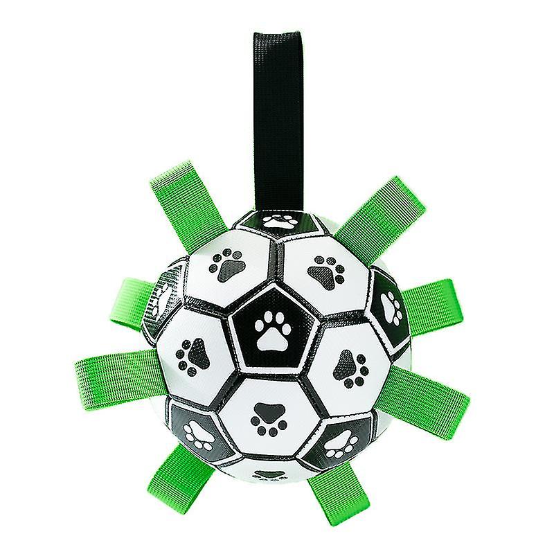 Jouet de football gonflable et interactif pour chien, résistant aux morsures, avec sangles, pour petits et grands chiens