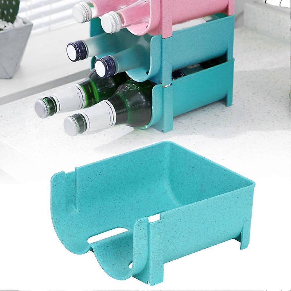 Stackable Blue Can Storage Rack for 2 Bottles 14x16x7.5 cm