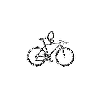 Silver 17x29mm Bicycle Pendant or Charm