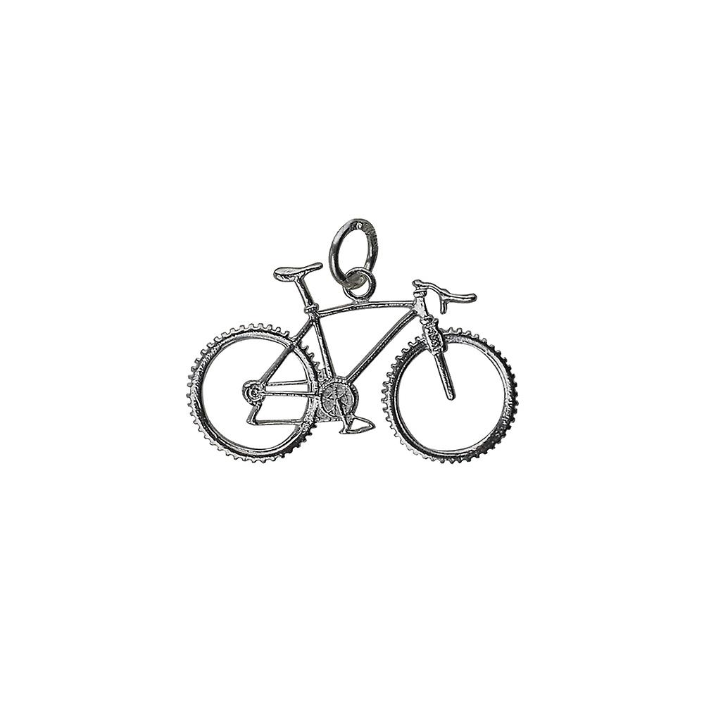 Silver 17x29mm Bicycle Pendant or Charm