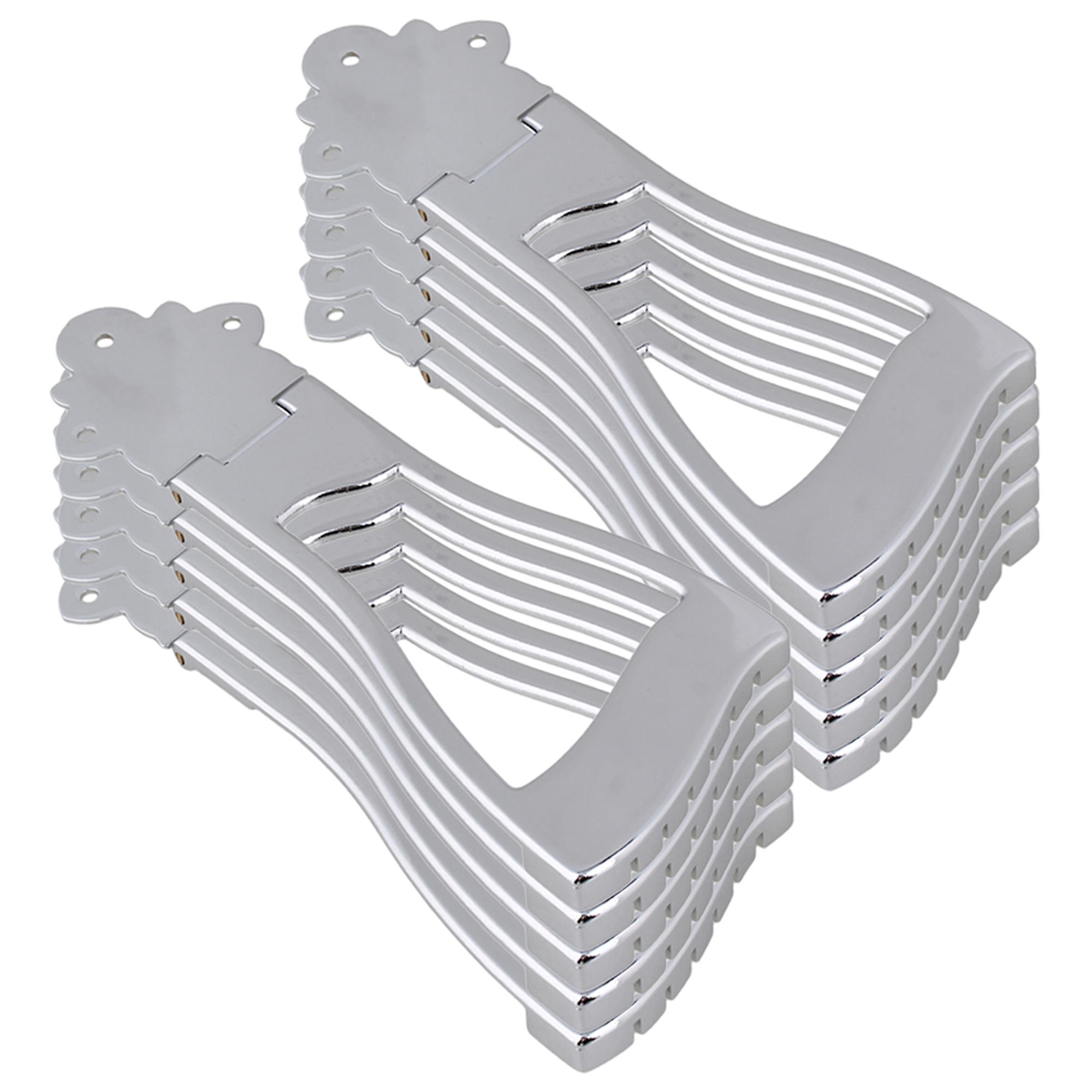 10 Pcs Metal Bridge Tailpiece for 6 String Archtop Guitar Replacement Chrome