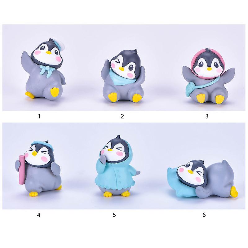 1/6pcs Penguin Figurines Mini Penguin Small Toy Decorative Animals Ornament for Home Table Desk