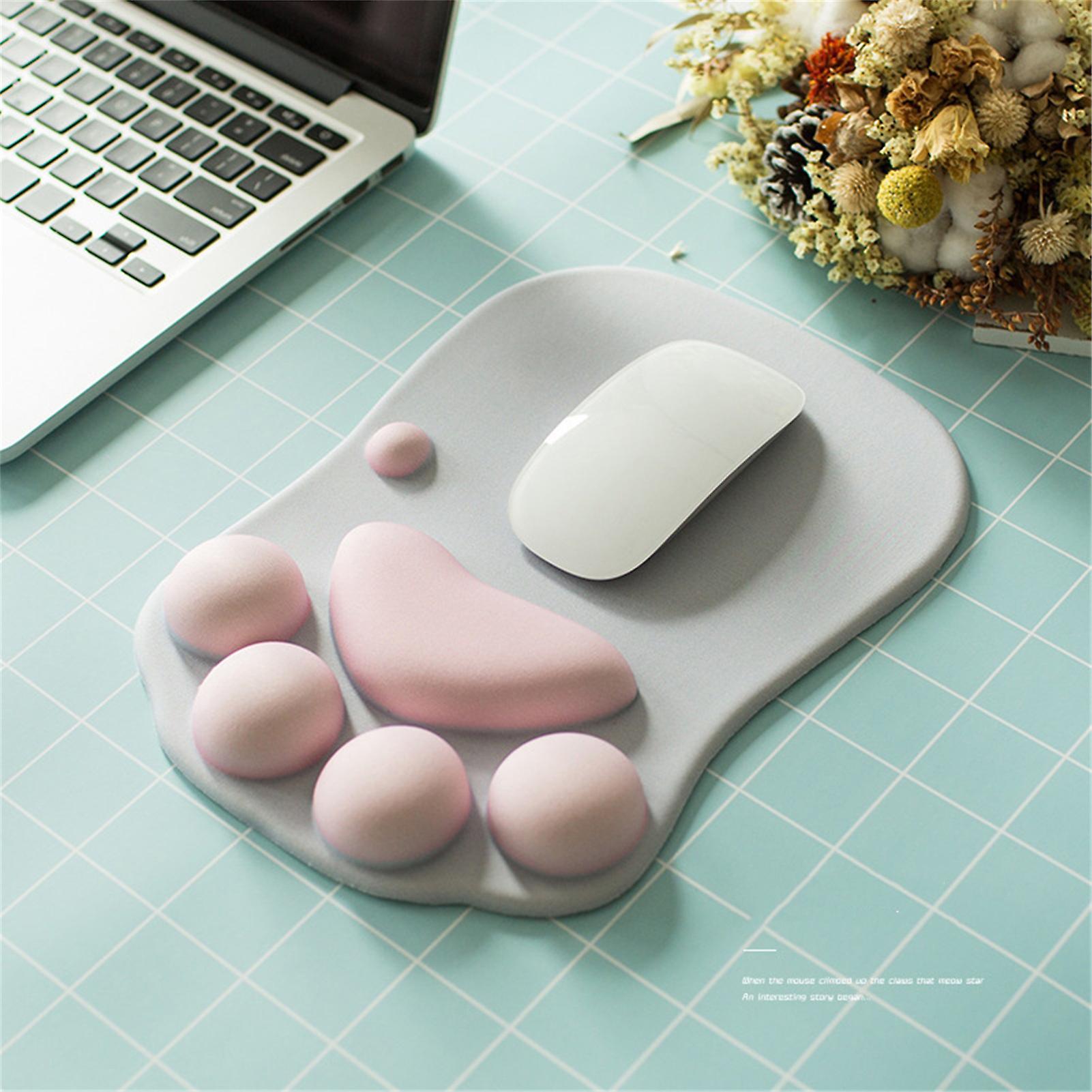 Cat Paw Mouse Pad Multipurpose Cartoon Slip Resistance Ergonomic Mousepad with Wrist Support for Home Office Work Temperament Grey