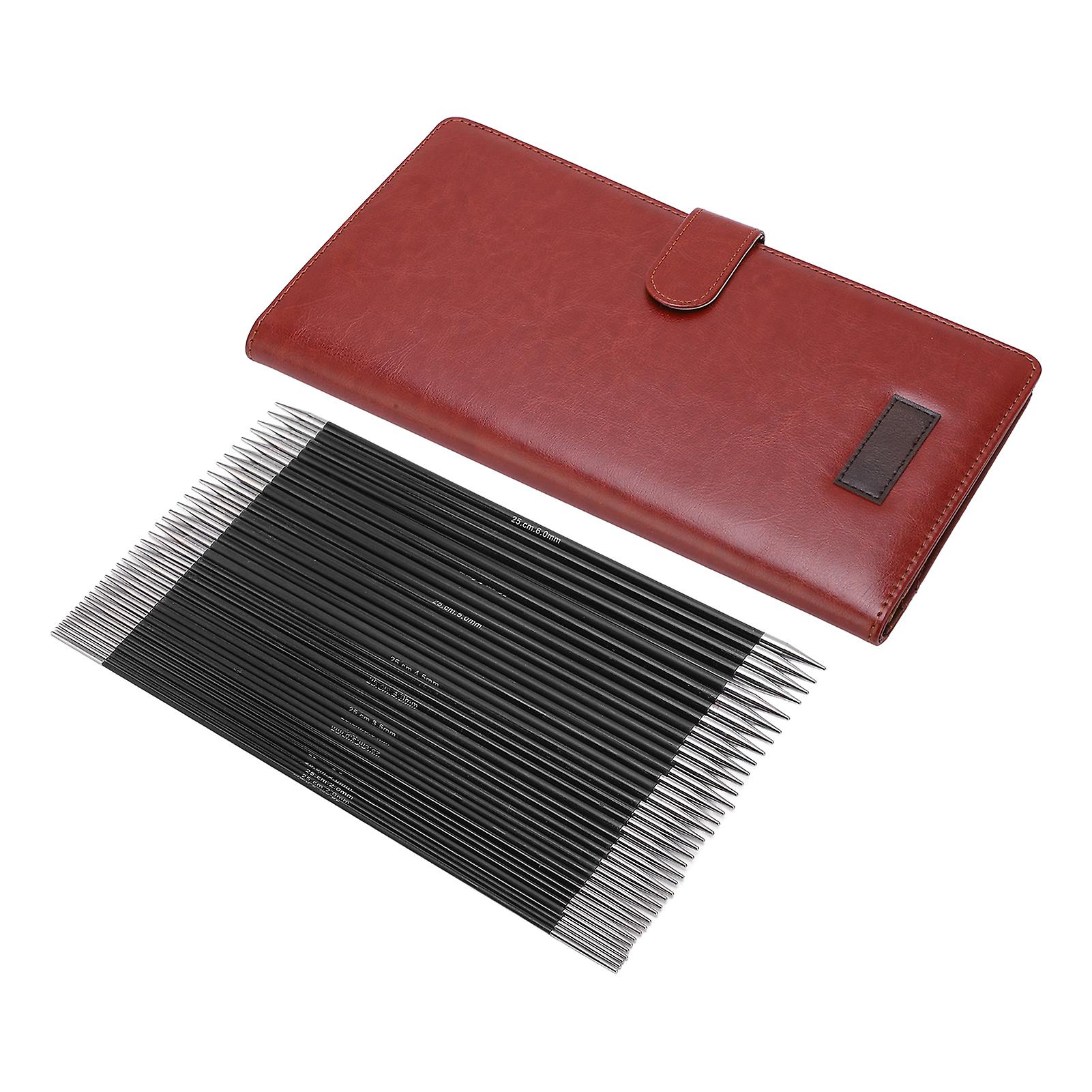 36Pcs Carbon Fiber Rod Needle Set Set Various Sizes 25cm Double Pointed Length Rod Needle Set with A Storage Bag for DIY
