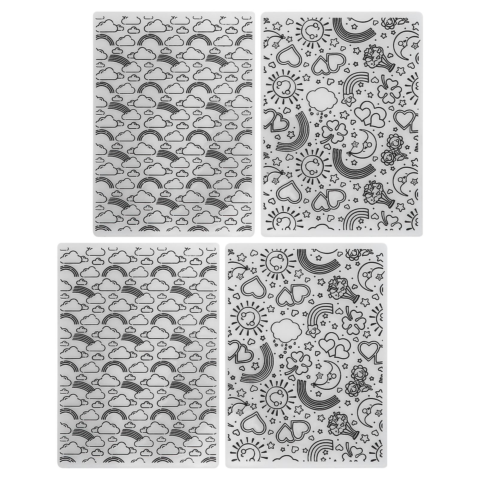 4Pcs Plastic Embossing Folders Embossed Template DIY Card Making Scrapbooking Paper Craft Tool