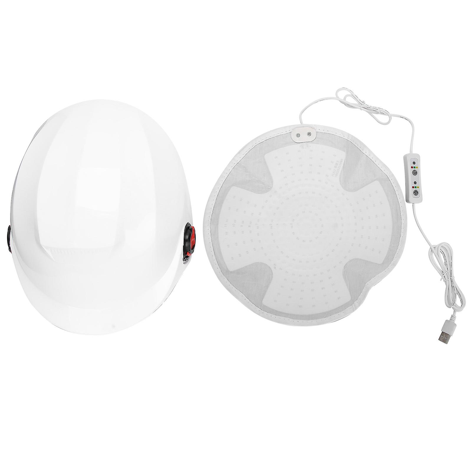 94pcs Lampe Perlen Rotlicht Therapie Haarausfall Behandlung Gerät Haarwuchs Helm Weiß