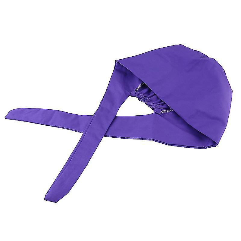 52X26cm Purple Scrub Caps 1pc Creative Printing Cotton Working Hat Stylish Lace-up Operating