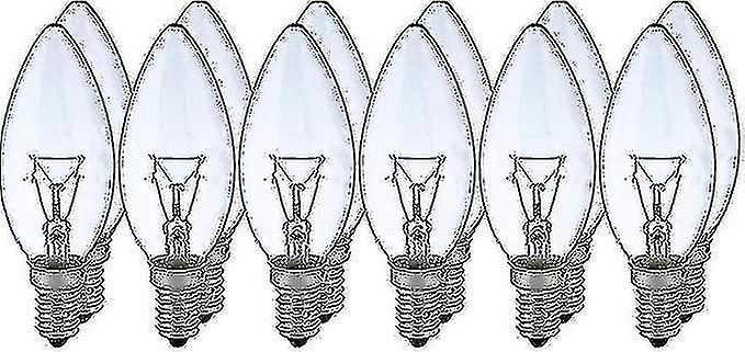 12 becuri incandescente clasice E14, 40w, alb transparent