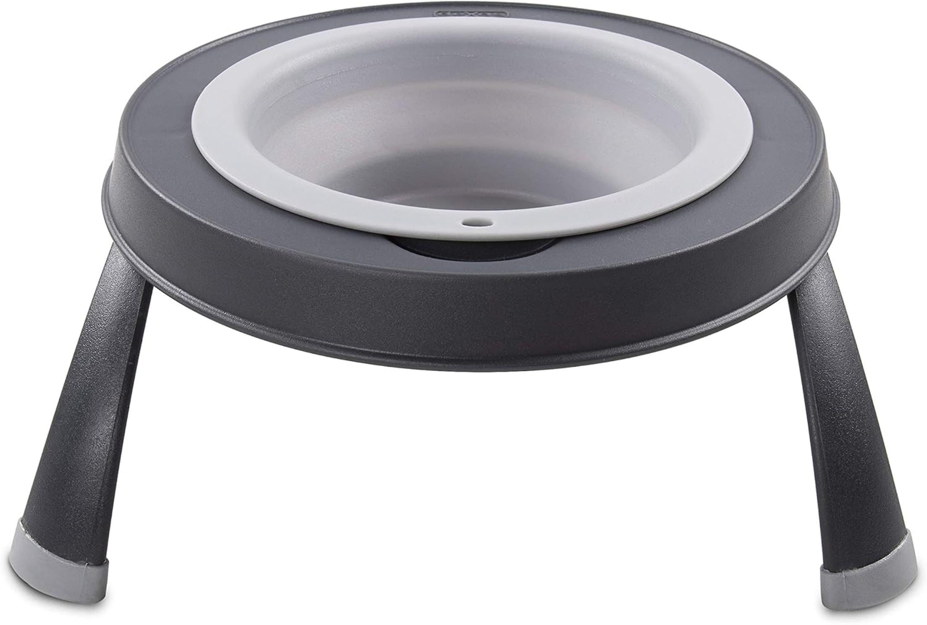 Dexas Dog Single Elevated Feeder Light Grey