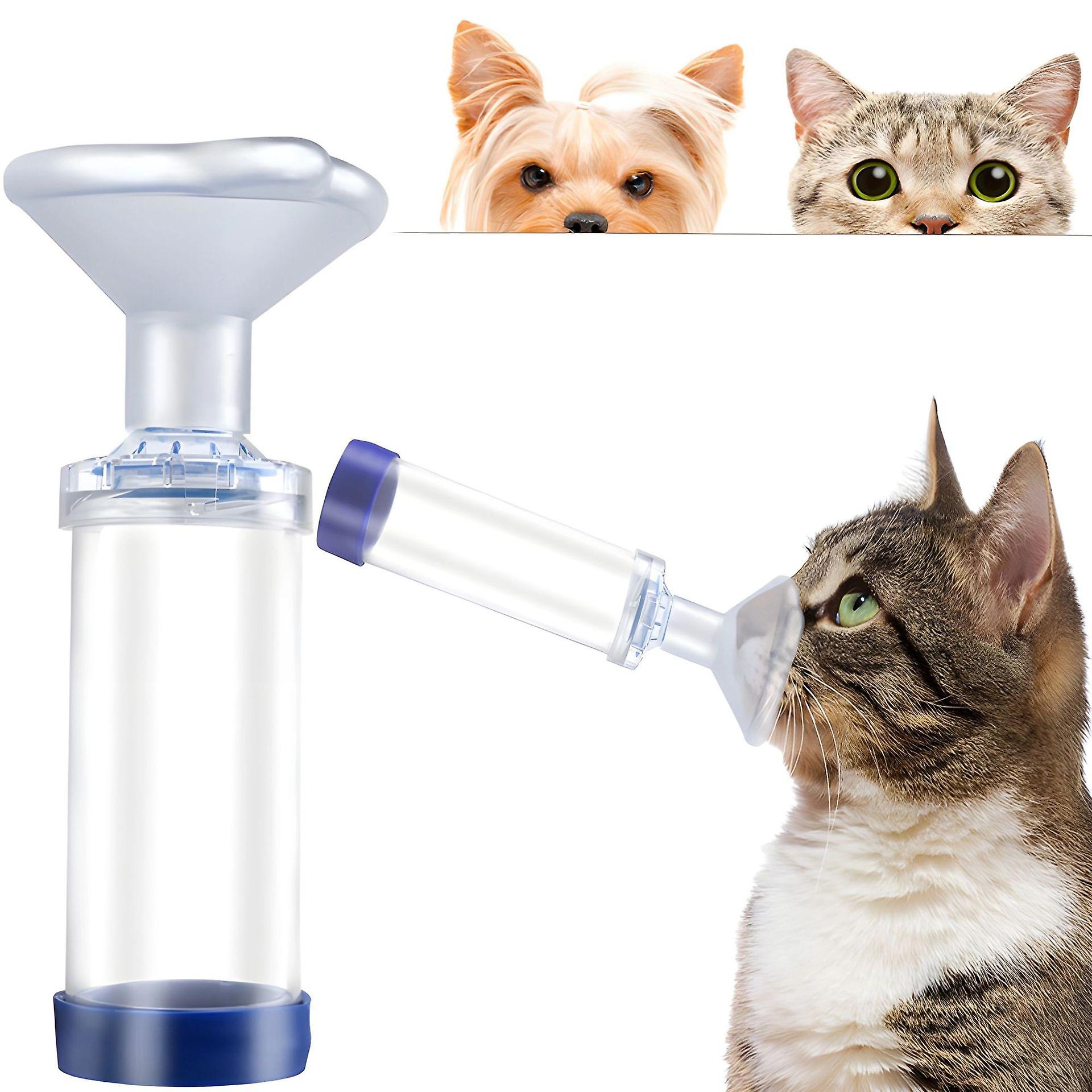 Dog/Cat Aerosol Inhaler Spacer Chamber To Help With Breathing for Feline with Asthma 2 Sizes of Mask Will Fit all Cats or Dog