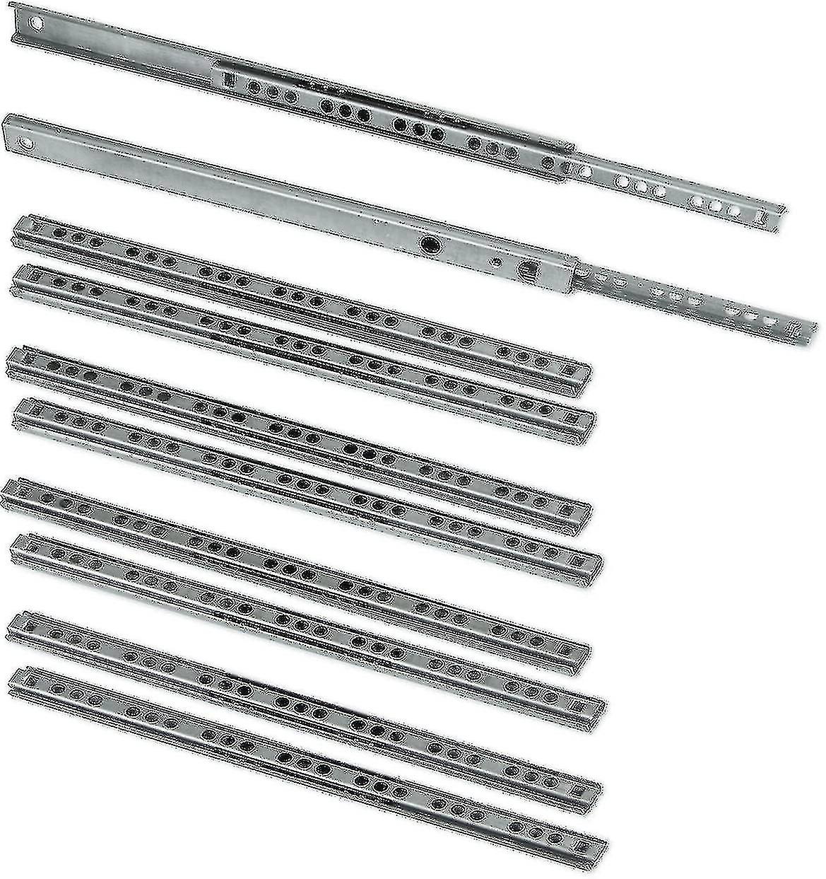 Pack Of 5 Pairs (10 Pieces) Slides/ball Slides Extract Part 17mm X 278mm For Drawer, Zinc Plated-YKY416