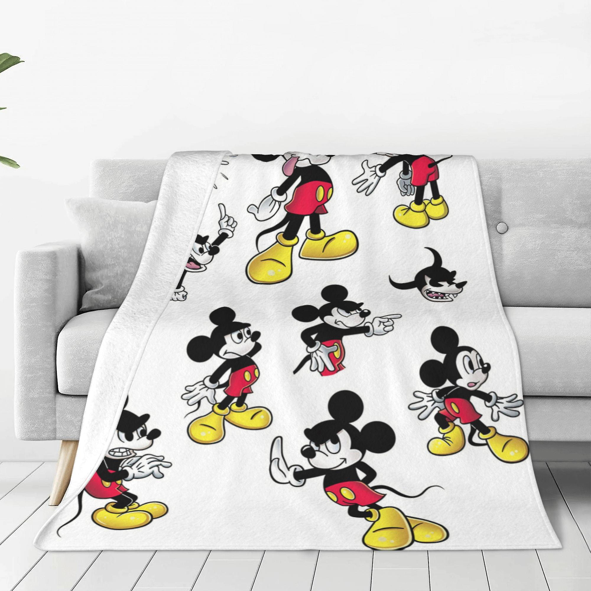 Mickey Mouse Throw Blanket Soft Plush Travel Blanket For Bedroom Living Room Couch Office All Season Gift For Women Men Girls Boys