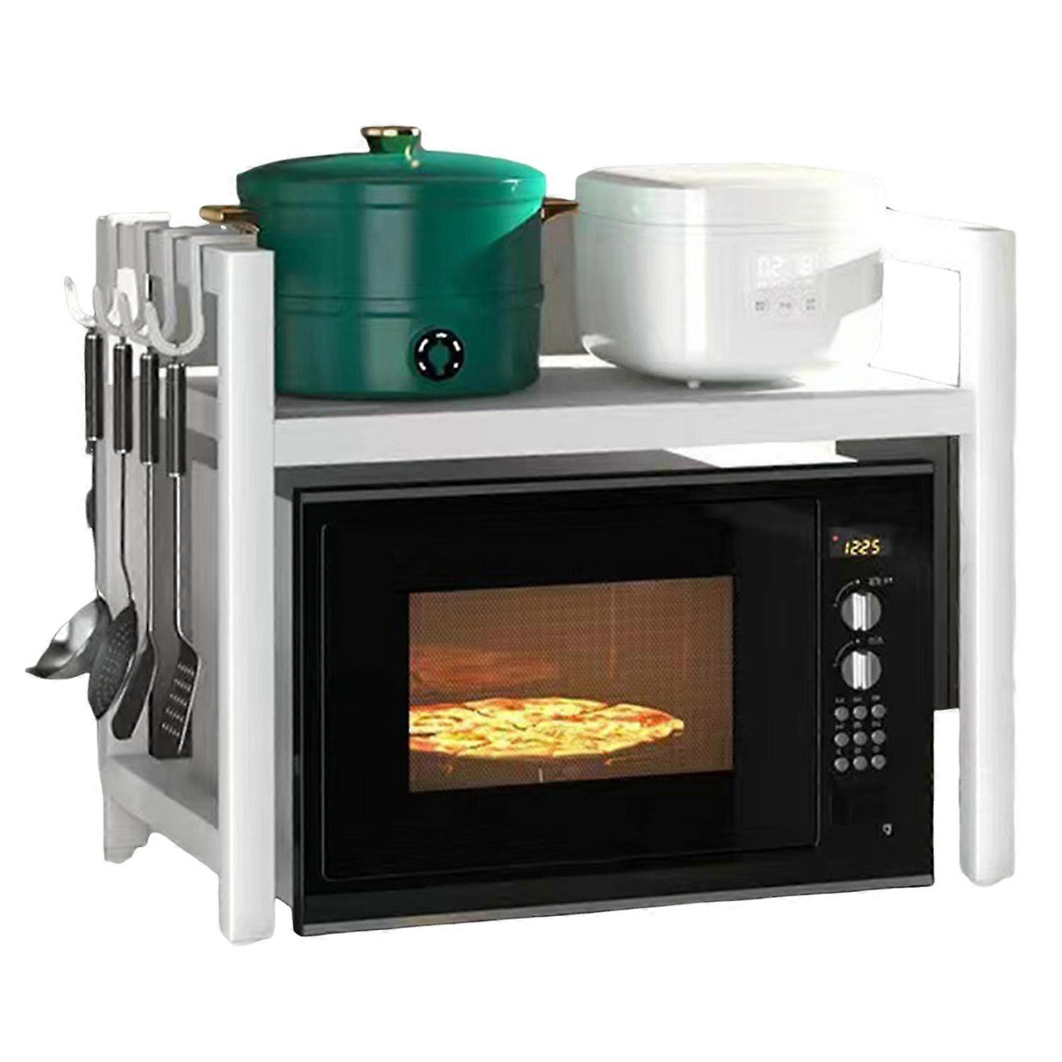 Microwave Stand Shelf Extendable Microwave Oven Rack Heat-Resistant Strong Load-bearing Adjustable