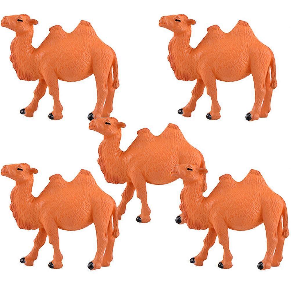 5pcs Small Camel Decor Resin Tiny Camel Statues Scene Layout Camel Ornaments