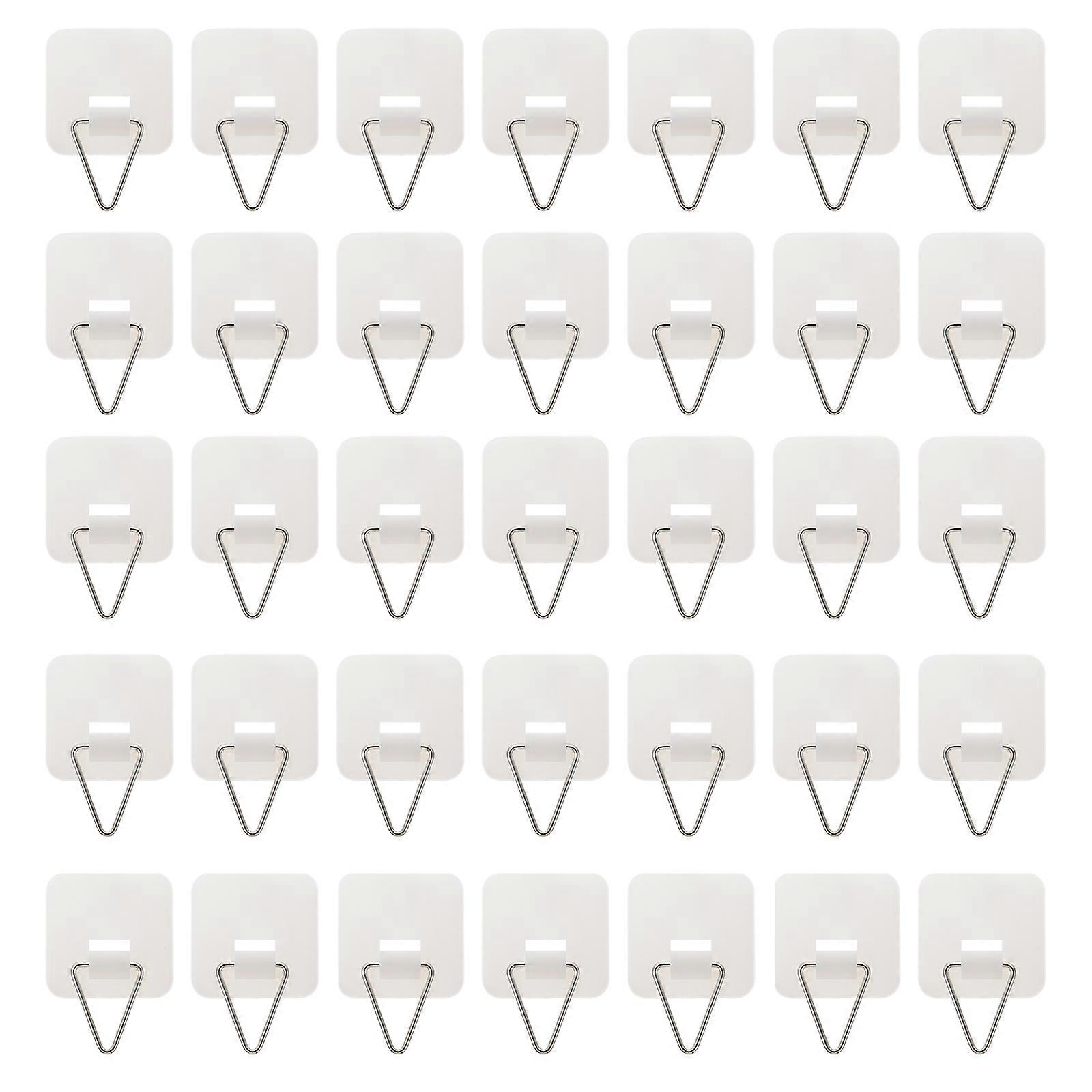 50 Pcs Picture Frame Hooks Adhesive Hanger Hooks Invisible Plate Hangers Vertical Plate Hanger Dish Fixing Hook