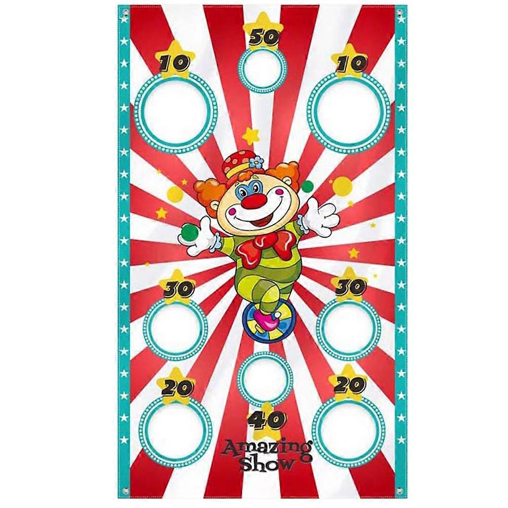 Clown Throwing Hanging Flags Sandbag Game Flags Funny Outdoor Throwing Game Circus Troup Sandbag Game Flags (3pcs Random Color Sandbags Number 6 Style