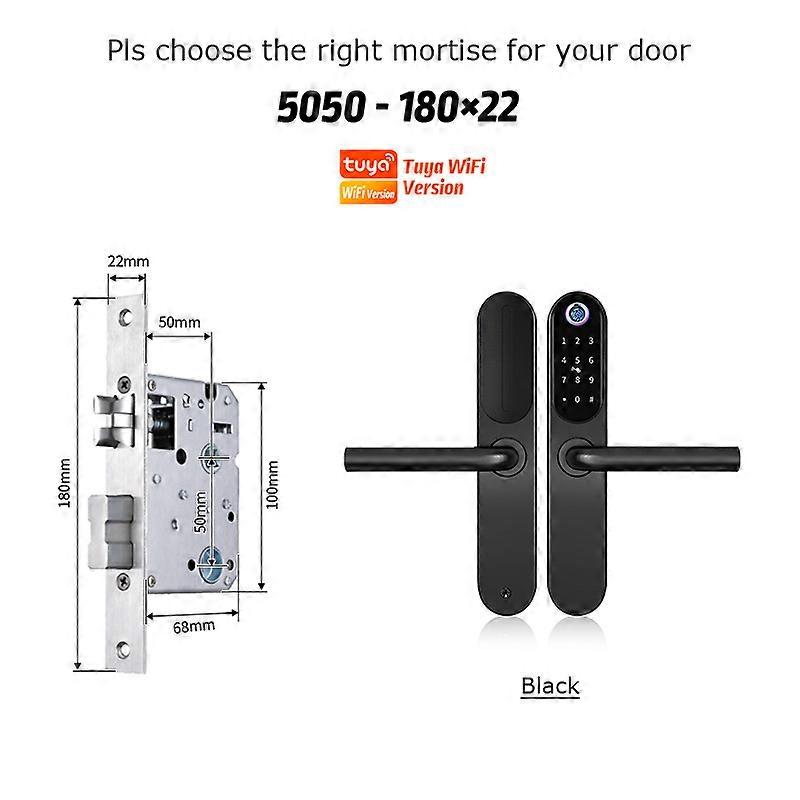 Tuya Wifi Or Ttlock App Control Cerradura Inteligente Fireproof And Waterpoof Fingerprint Smart Door Lock For Home