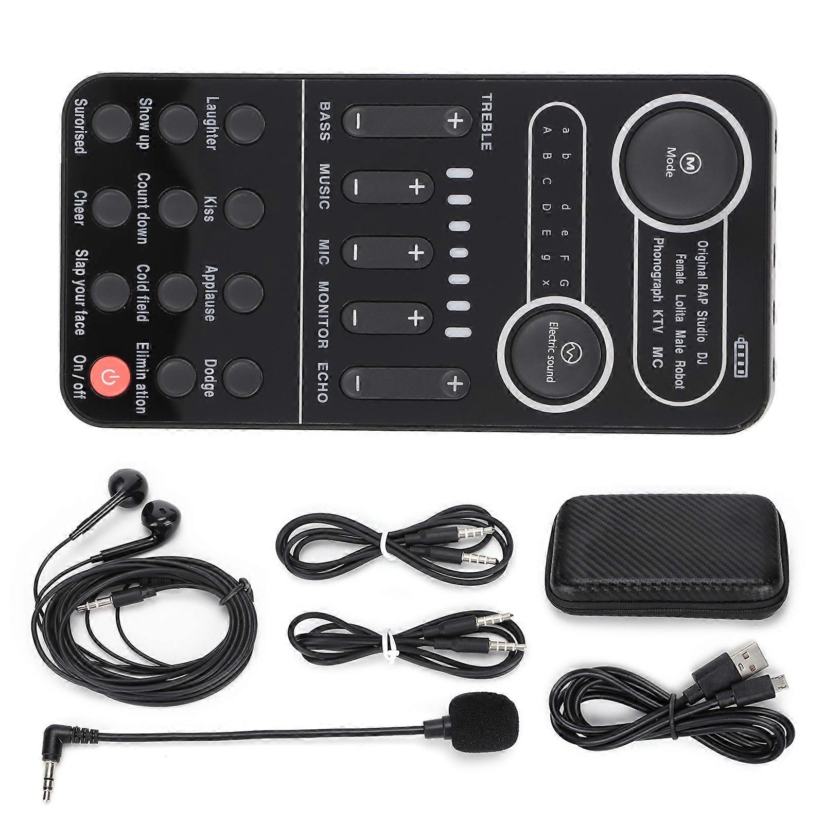 Sound Card Set Mobile Phone And Computer Universal Intelligent Noise Reduction Live Voice Changerk9