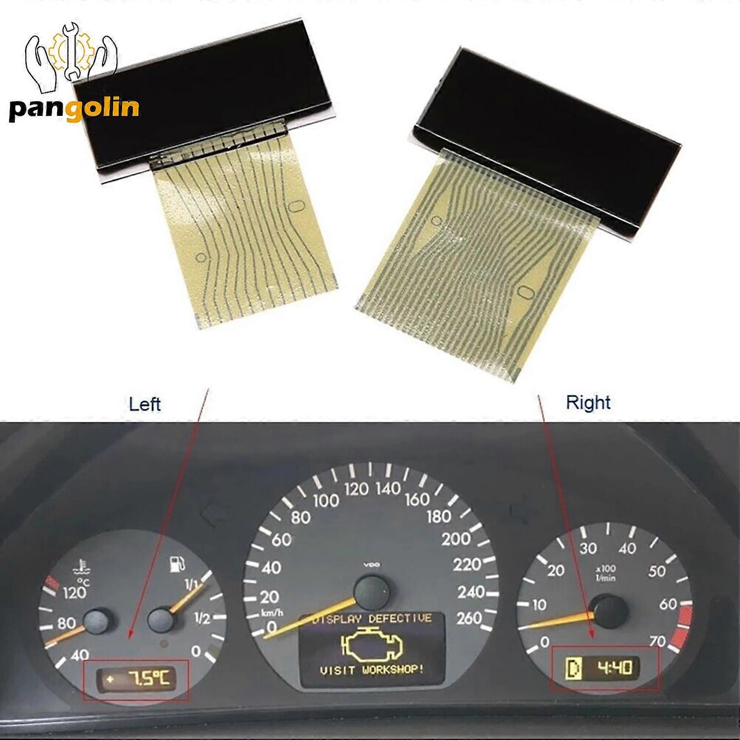Light 2Pcs Car Left & Right Lcd Screen Display New Fits For 1998-2002 Mercedes E-Class W210 W208 R170 S210 E320 Car Accessories Parts Size 2
