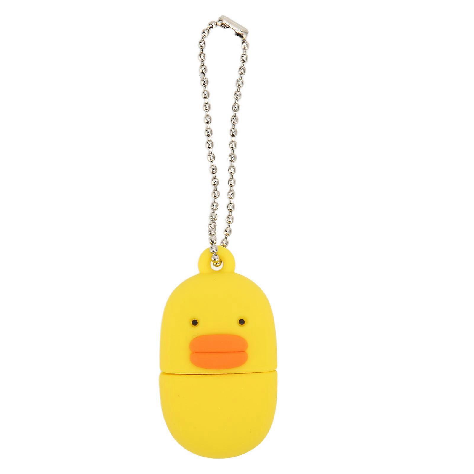 Cartoon Flash Drive Cute Yellow Duck Shape Anti Electromagnetic Interference USB2.0 Flash Drive Memory Device Sausage Duck 64GB