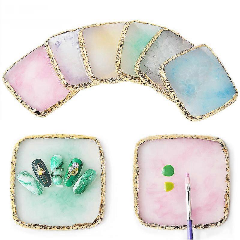 Nail Decorations For Nail Art Square Resin Agate Slices Painted Color Mixing Nail Tip Exhibition Board Tools
