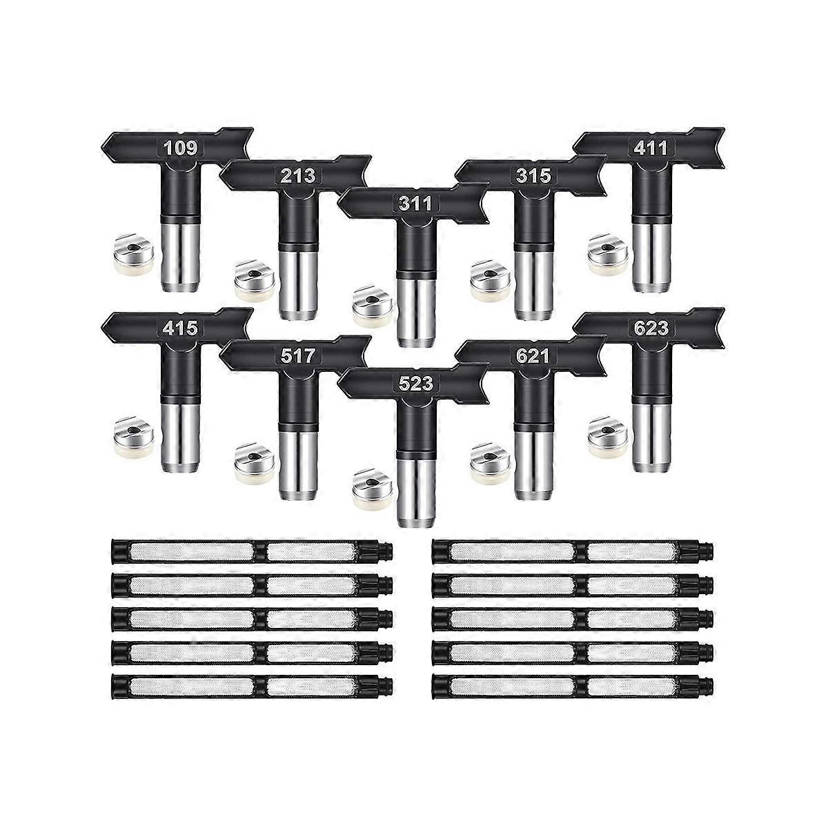 10Pcs Spray Tips Airless Paint Sprayer Nozzle Tip and Filter Reversible Spray Tip Paint for Airless