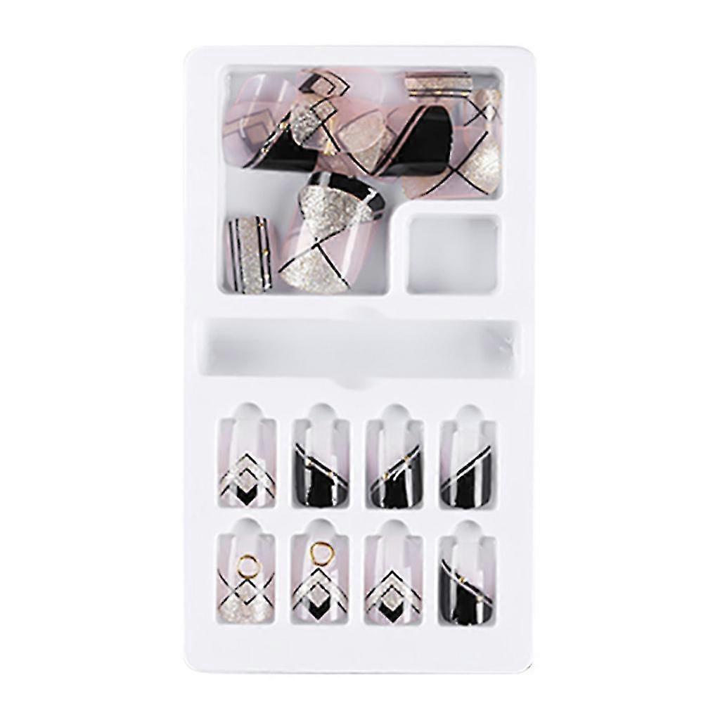 fake nails reusable stick on nails press on full cover false nail tips 24pc