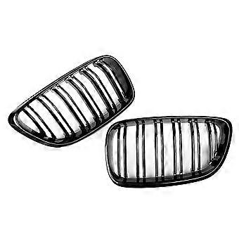 STM Gloss Black Double Slat Kidney Grilles For BMW F22 F23 M2 2 Series (2012-2018)