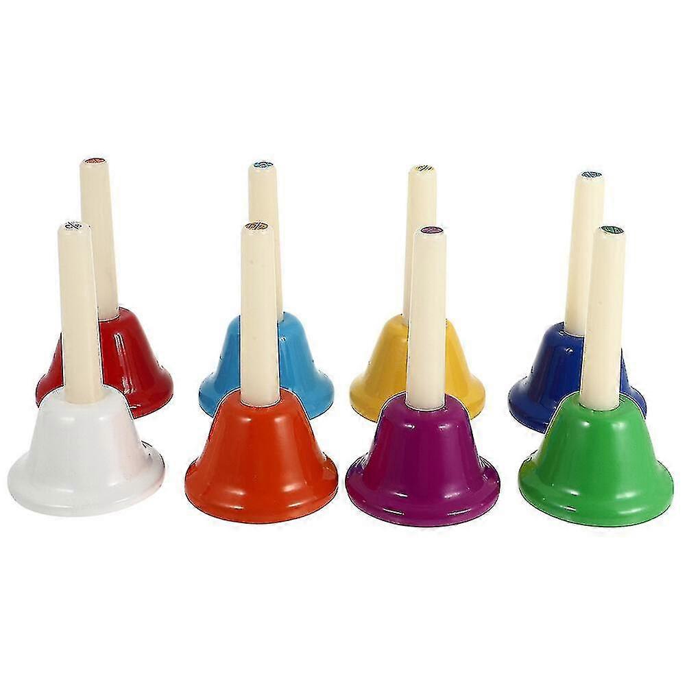 Lot de 8 cloches à main en métal pour enfants, 8 notes, instruments de percussion pour fêtes