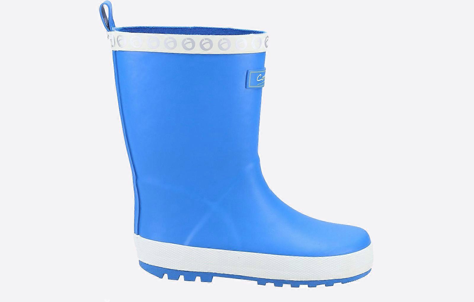 Cotswold Prestbury MEMORY FOAM Wellington Junior Blue / White