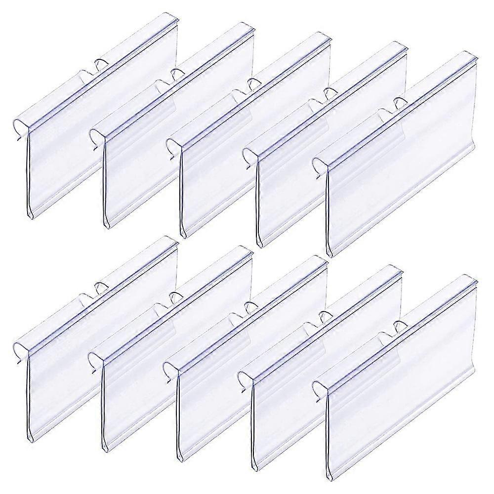 70pc 8x4.2cm Clear Plastic Label Holders For Wire Shelf Retail Price Label Basket Labels Clip On Labels For Storage Bins