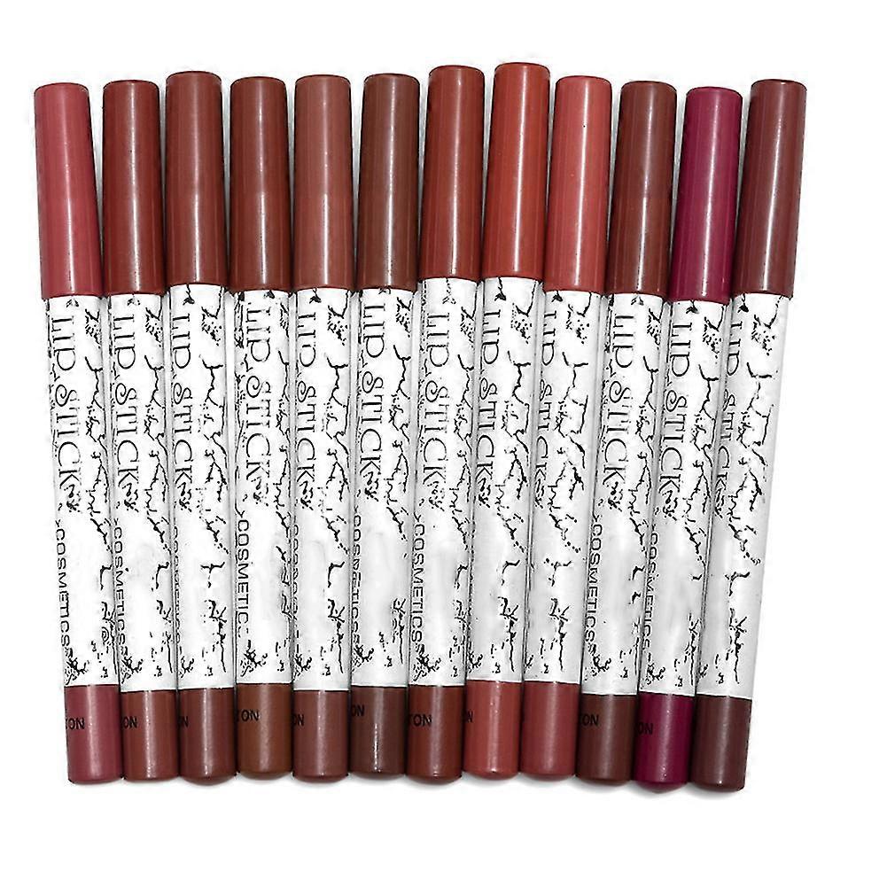 Caneta Batom Glazzi + Conjunto de Combinação Lip Liner Matte Matte Lipstick Pen 12 Cores