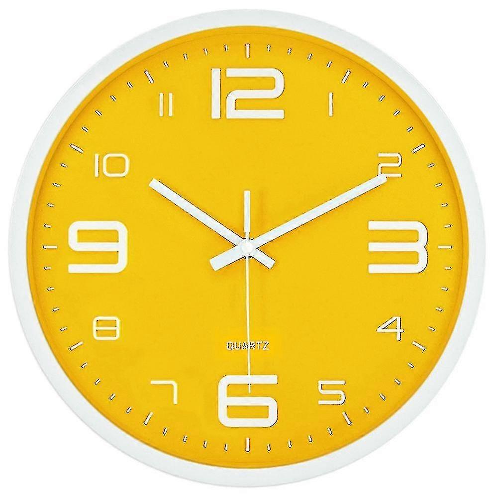 Silent Nordic Creative Yellow Modern Home Simple Wall Clock