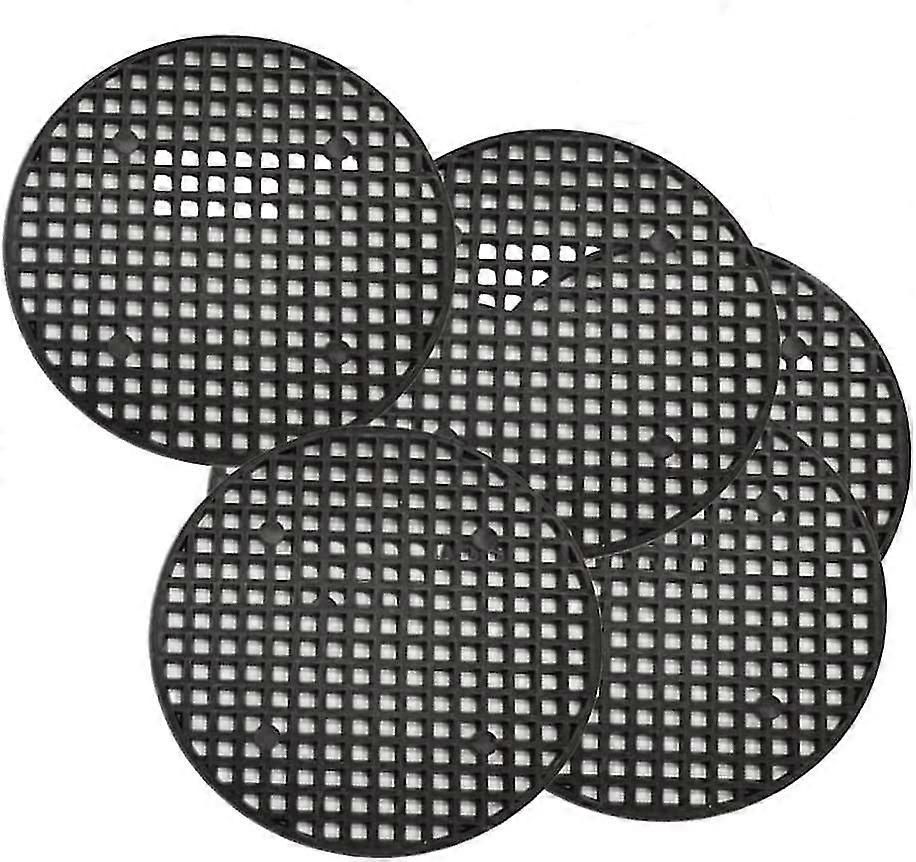 planter mesh mat bottom grid mat for preventing soil loss breathable (round black 2.95 * 2.95 * 0.05 inch) planter planting hanging basket mat (black)