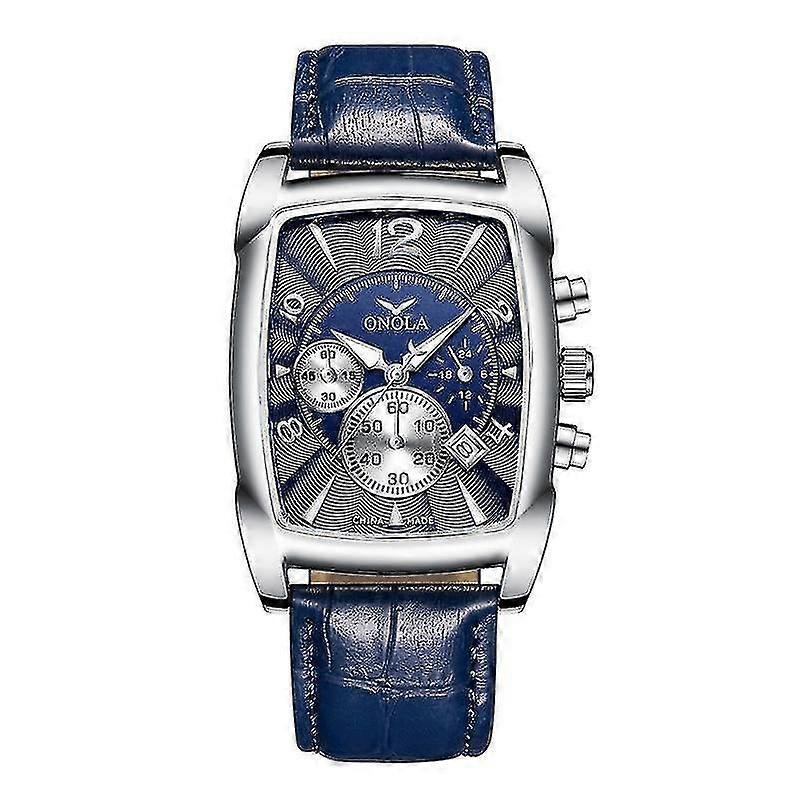 Reloj de cuarzo de cuero de acero inoxidable