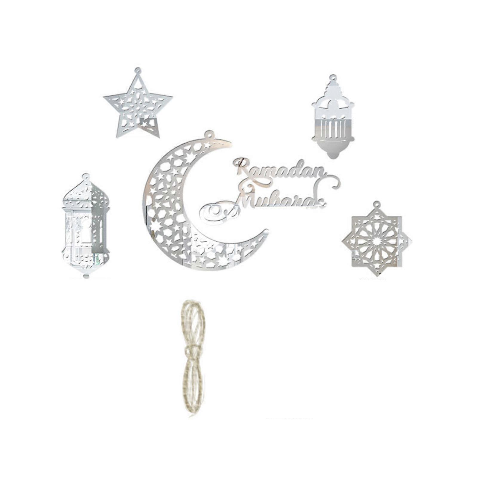 Ramadan Decorations Hanging Acrylic Hollowed Pendant for Home Birthday Party