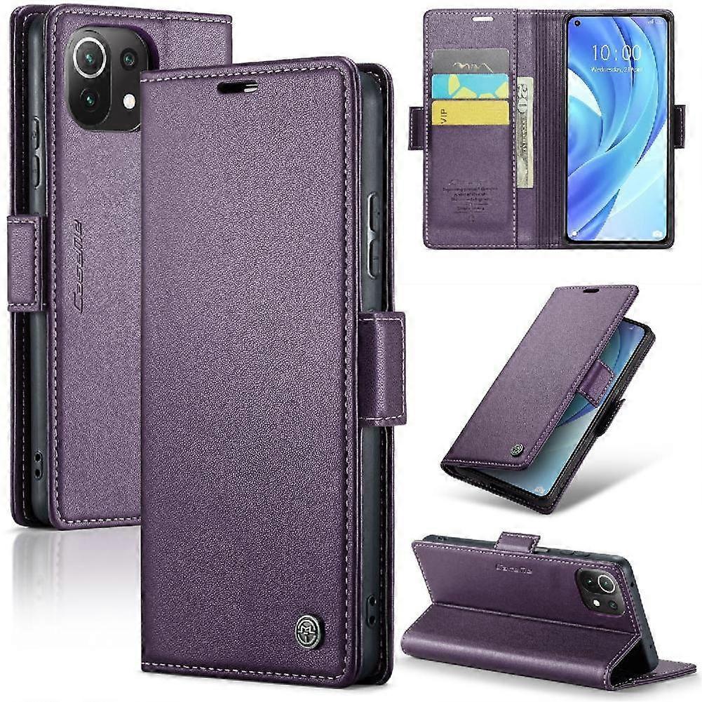 CaseMe Case For Xiaomi 11 Lite Shockproof Case Wallet Case Card Slot Anti Fraud Kickstand