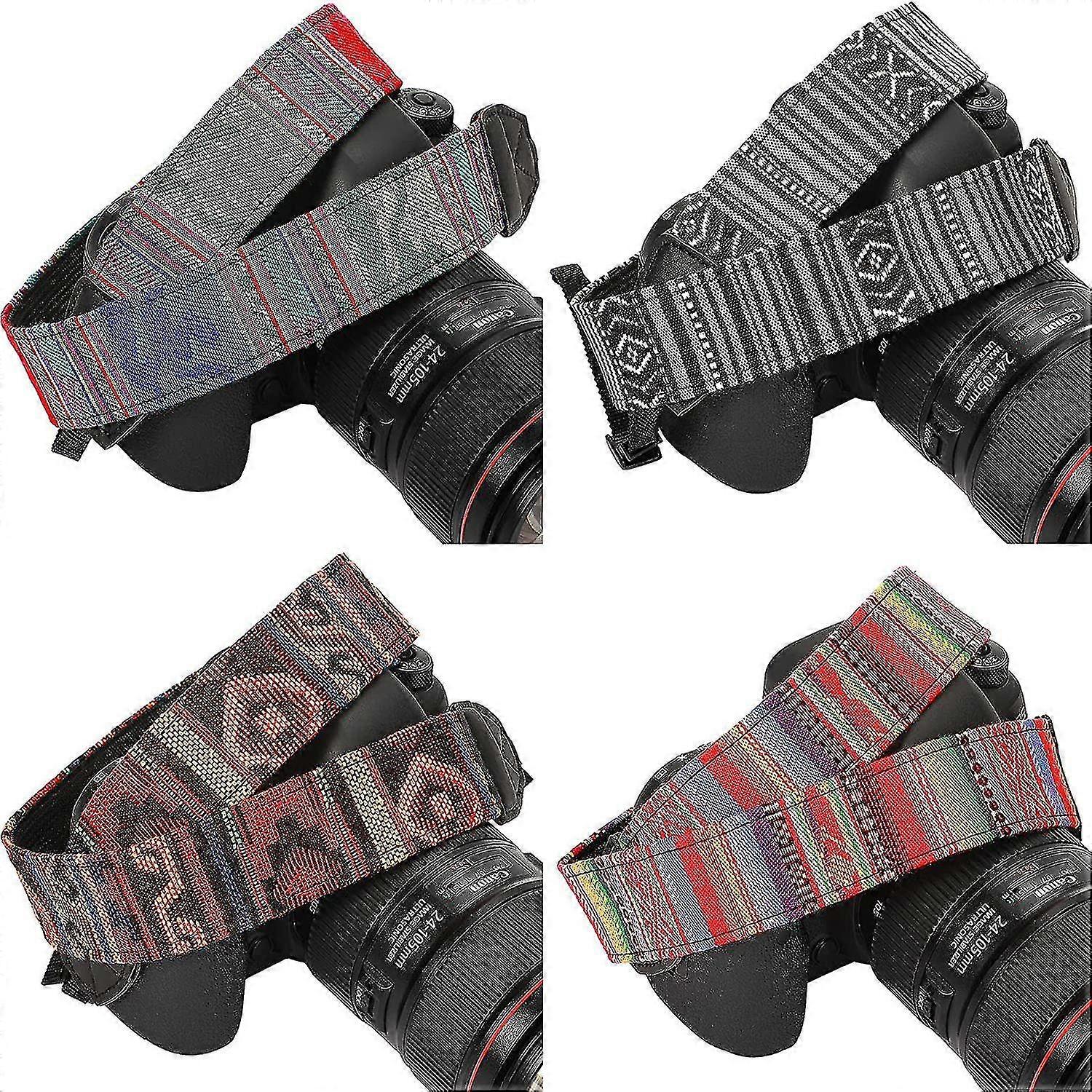 4 stuks vintage camera riem voor alle dslr slr camera universele nek schouderriem, 4 stijlen-meili