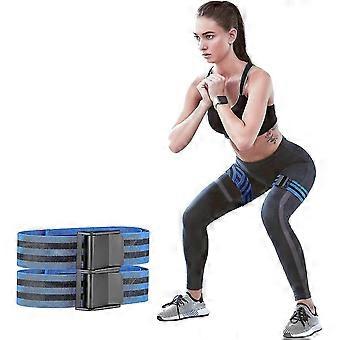 Blood Flow Restriction Band for Women's Glutes and Glutes Workout, Occlusion Training Strap Strap (2 Pieces, Blue)