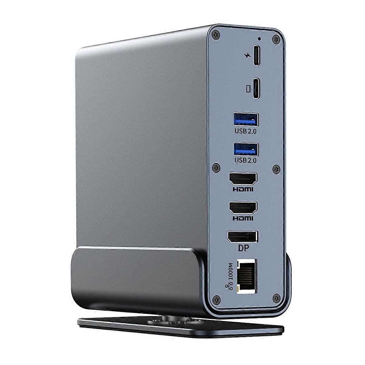 15 in 1 USB-C Docking Station 4K HD Vertical Hub with Triple Monitor ,RJ45 1000M,USB 3.0/2.0,PD 3.0