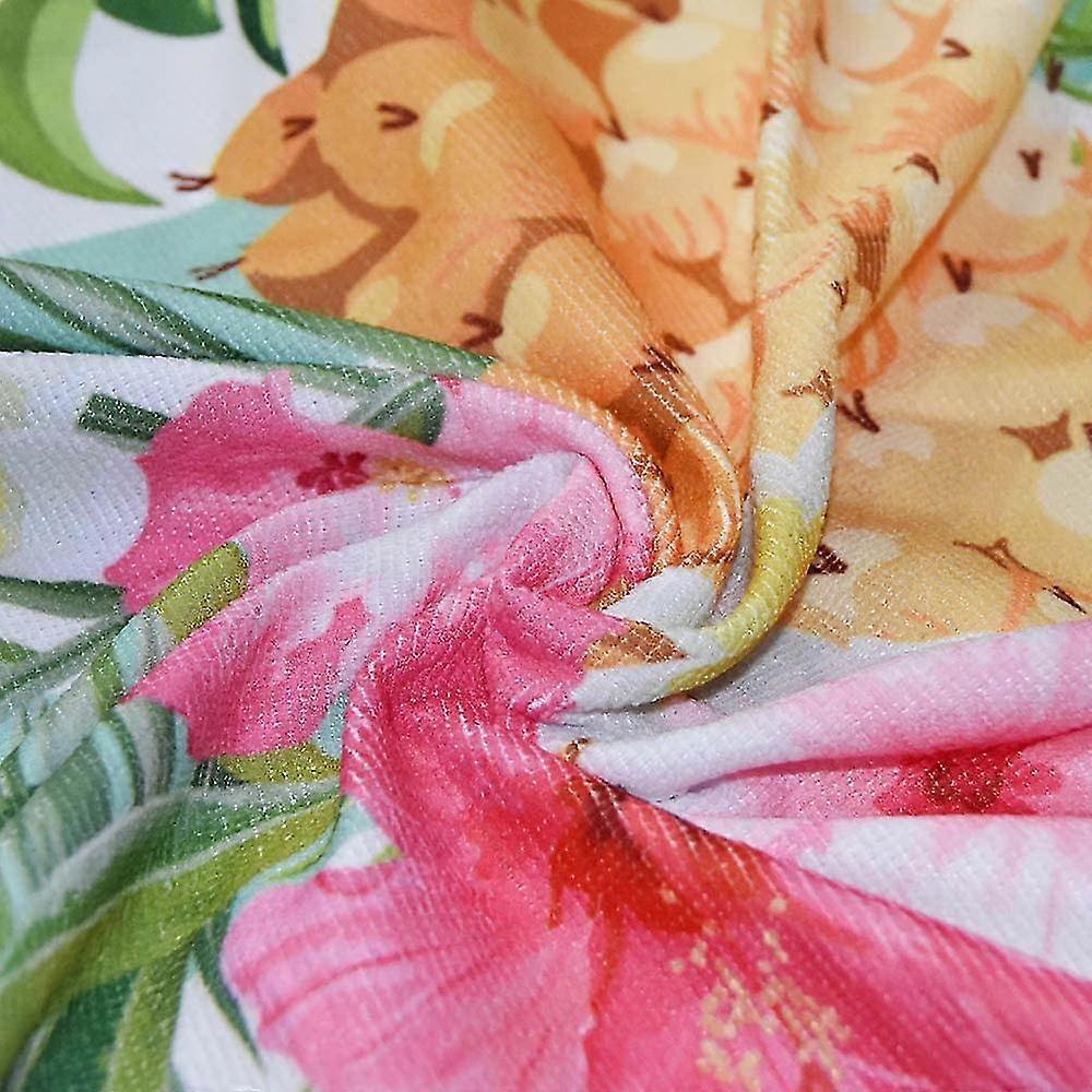 Round Beach Towel Flamingo Tapestry Microfiber Decorative Tassels Portable Picnic Mat Tablecloth