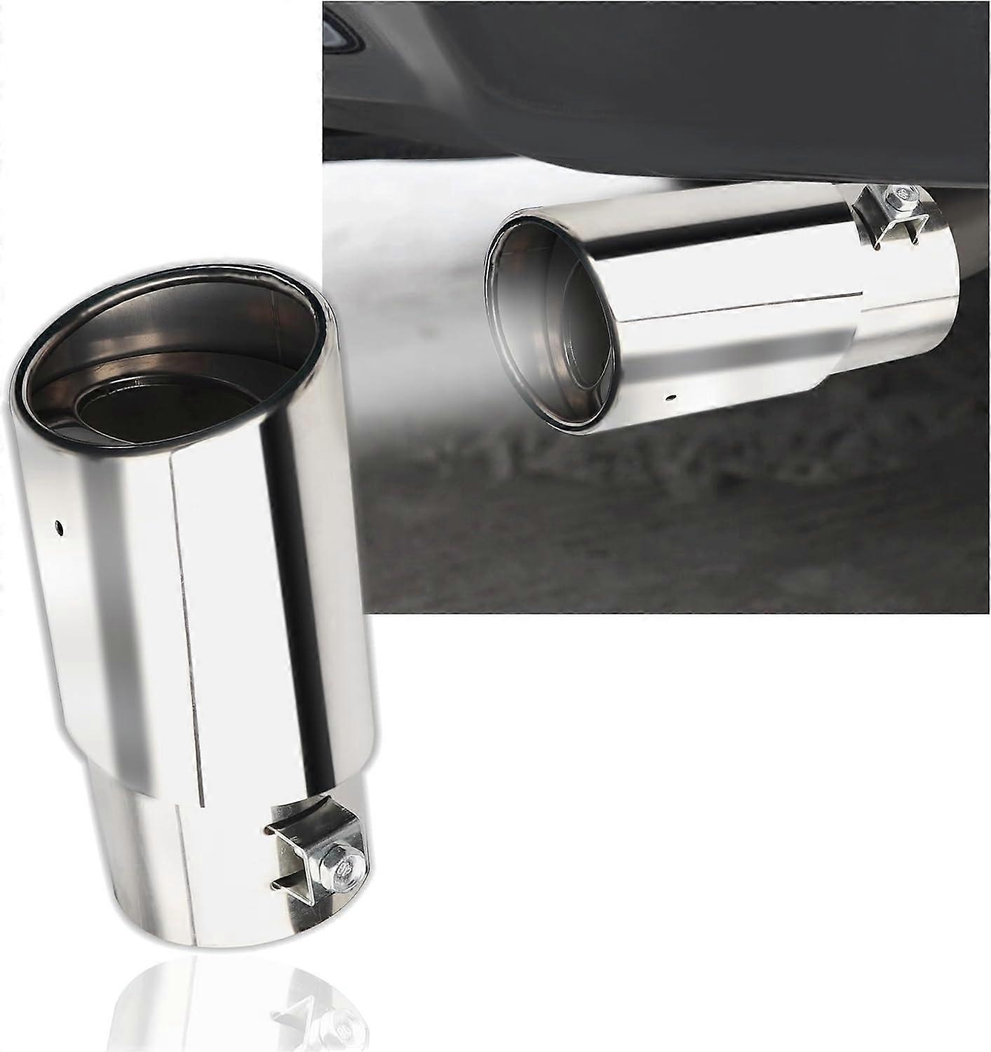 5.5" Length Car Stainless Steel Exhaust Tips with 2.5" Inlet & 3.4" Outlet,Bolt-On Design Muffler Tips for Car Decorations,Universal Tailpipe Exhaust