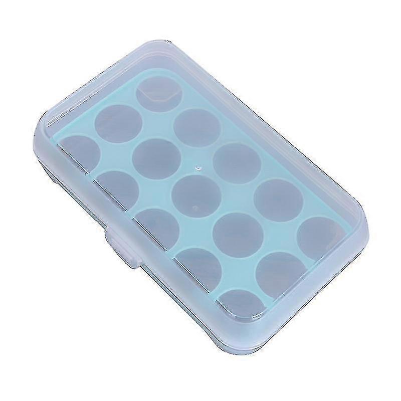 1pc 15-grid Egg Holder Box Tray Storage Box For Refrigerator Plastic