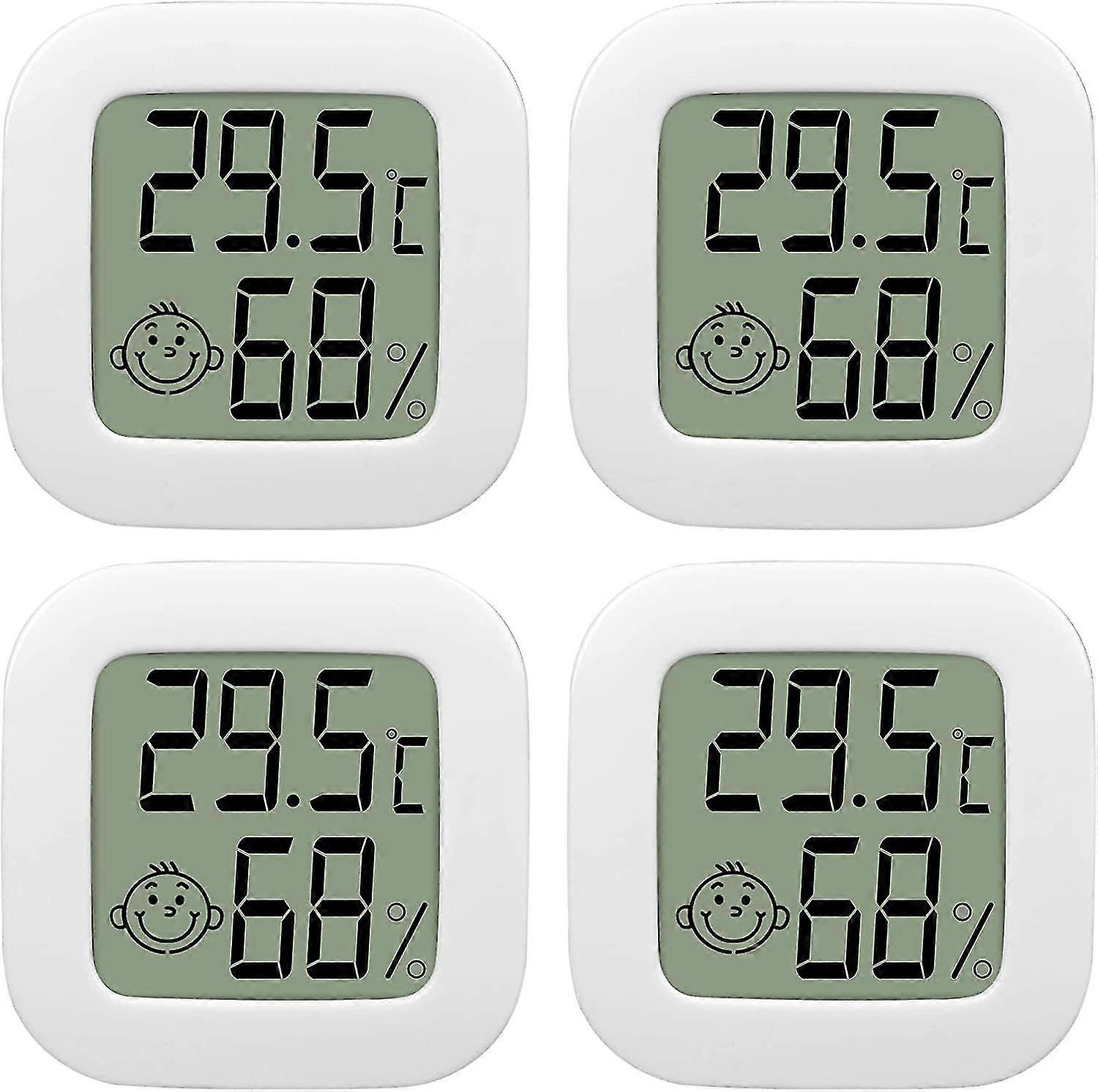 4 Pack Room Thermometer, Healwe Mini Lcd Digital Thermometer Hygrometer
