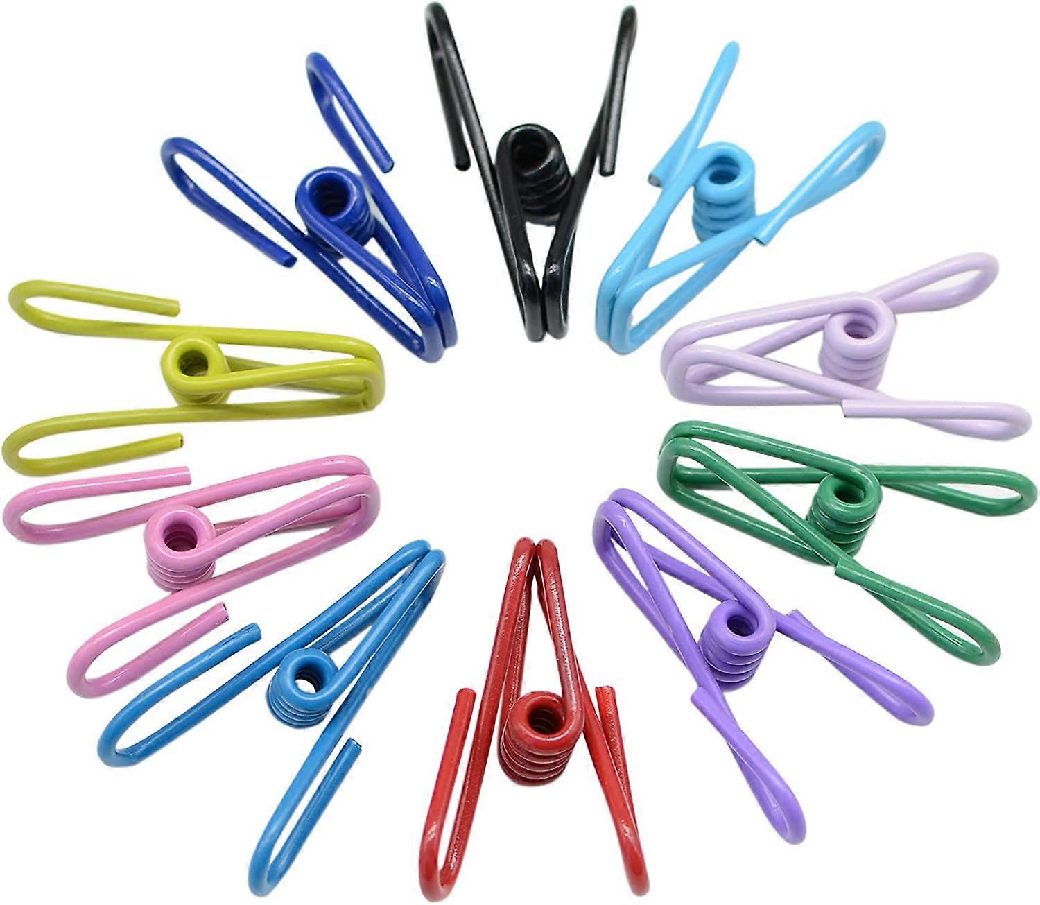 Chip Clips, 30 Different Random Colors Practical Metal Clips Coated High Elasticity Clips Durable