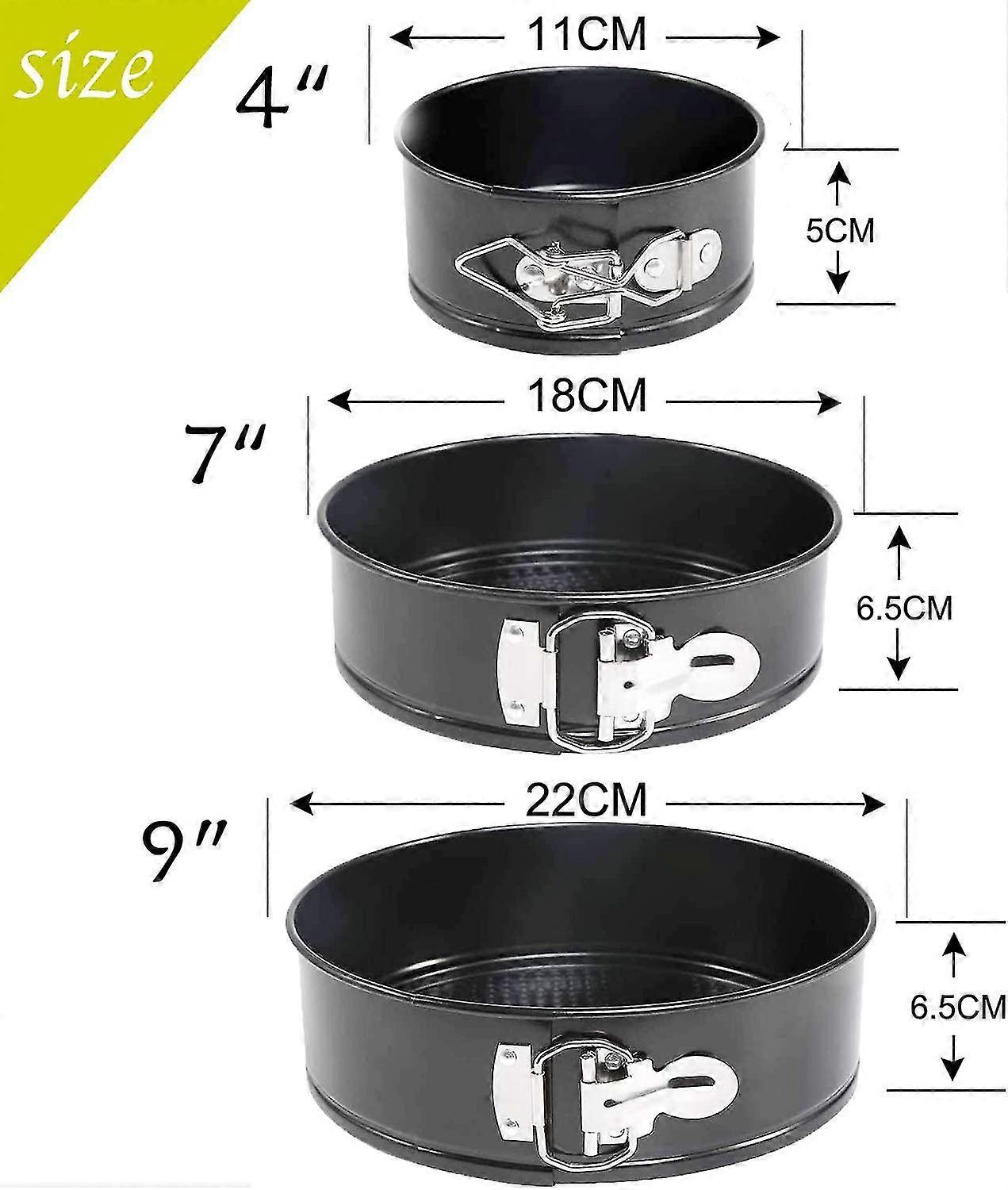 3pcs Cake Pan(4"/7"/9"),3 Tier Round,carbon Tier Round,carbon