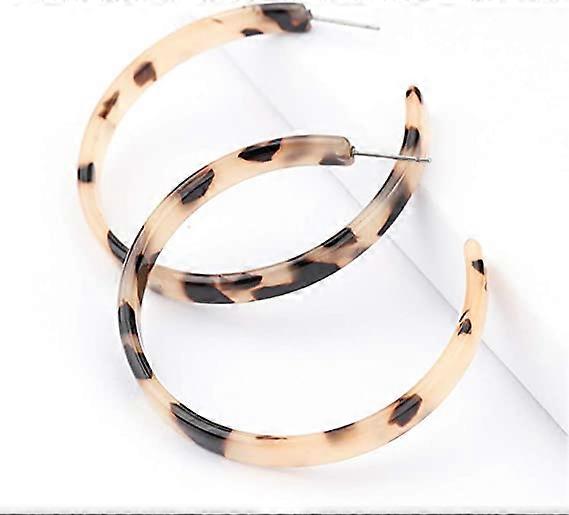 Leopard Big Round Acrylic Earrings