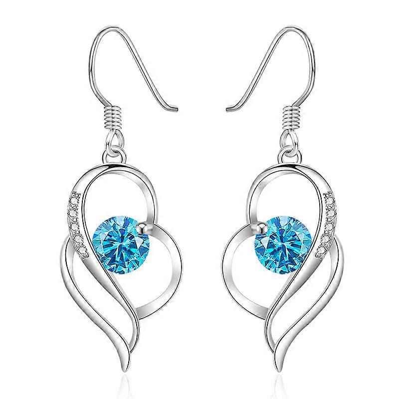 Rose & Heart Earrings - Turquoise/blue