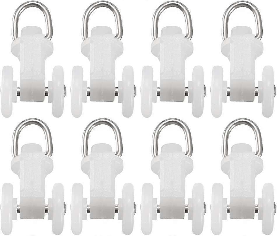 50pcs Plastic Curtain Track Rollers Two Wheel 12mm Wheel Diameter